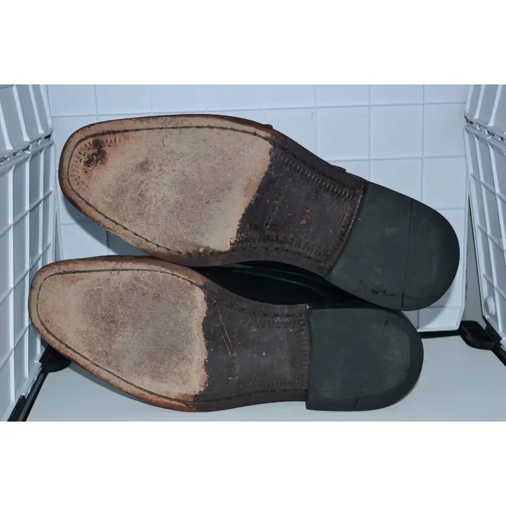 Cole Haan Giraldo C12444 Loafers Shoes Men's Size US 8 M Black Double Monk Strap